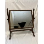 Toilet mirror, 19th century mahogany with swing action. H.53 W.51.5 D.22.5cm.