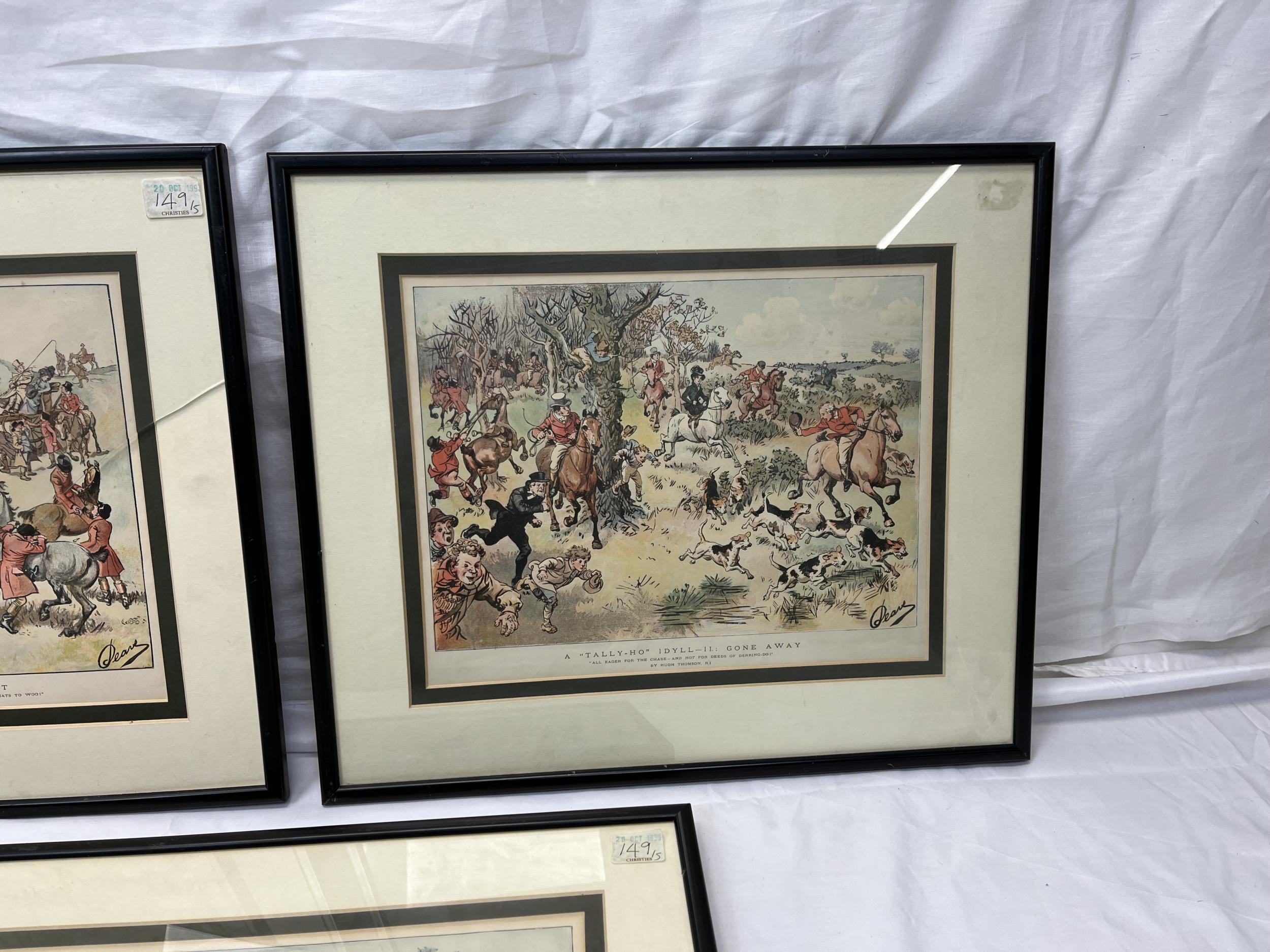 A set of five framed and glazed hunting prints, after Hugh Thompson, the Tally-Ho series. H.41 W. - Image 4 of 7