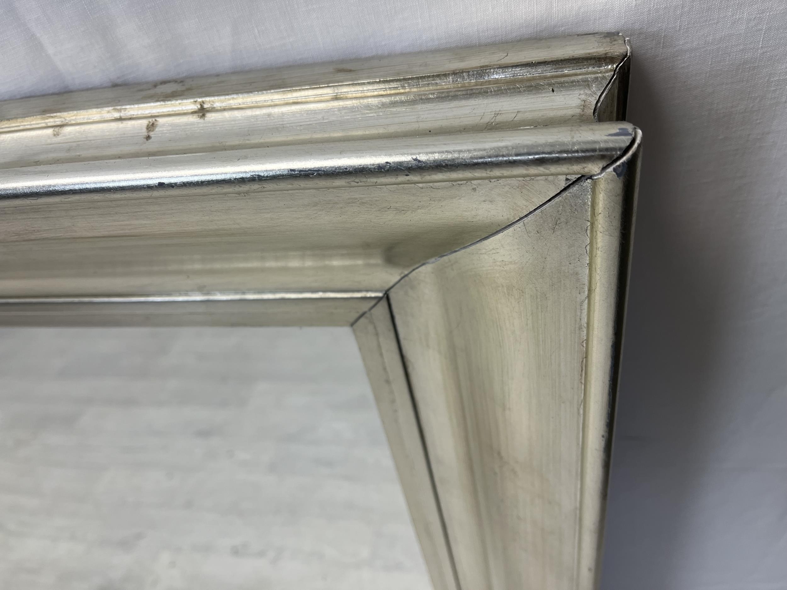 A large contemporary wall mirror in silvered frame. H.100 W.200cm. - Image 3 of 4