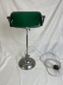 Banker's desk lamp, vintage with adjustable stem. H.54cm.