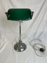 Banker's desk lamp, vintage with adjustable stem. H.54cm.
