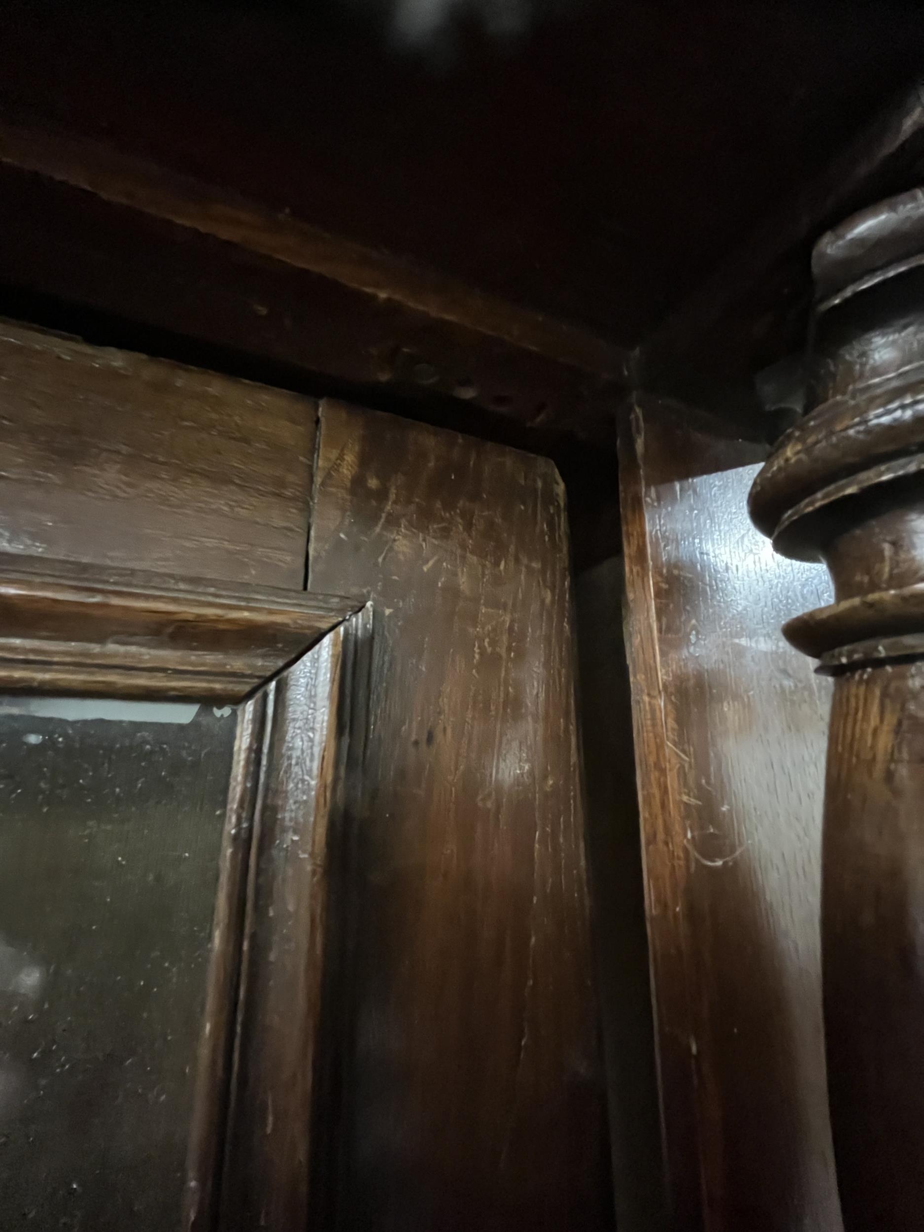 Library bookcase, 19th century French, carved chestnut. Comes in two sections. H.226 W.135.5 D.56cm. - Image 7 of 12