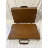 A pair of 1970s vintage matching cases, Samsonite briefcase and an attache case. (With a key that