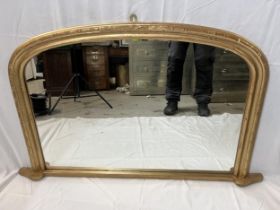 Overmantel mirror, 19th century style gilt framed. H.67 W.115cm.