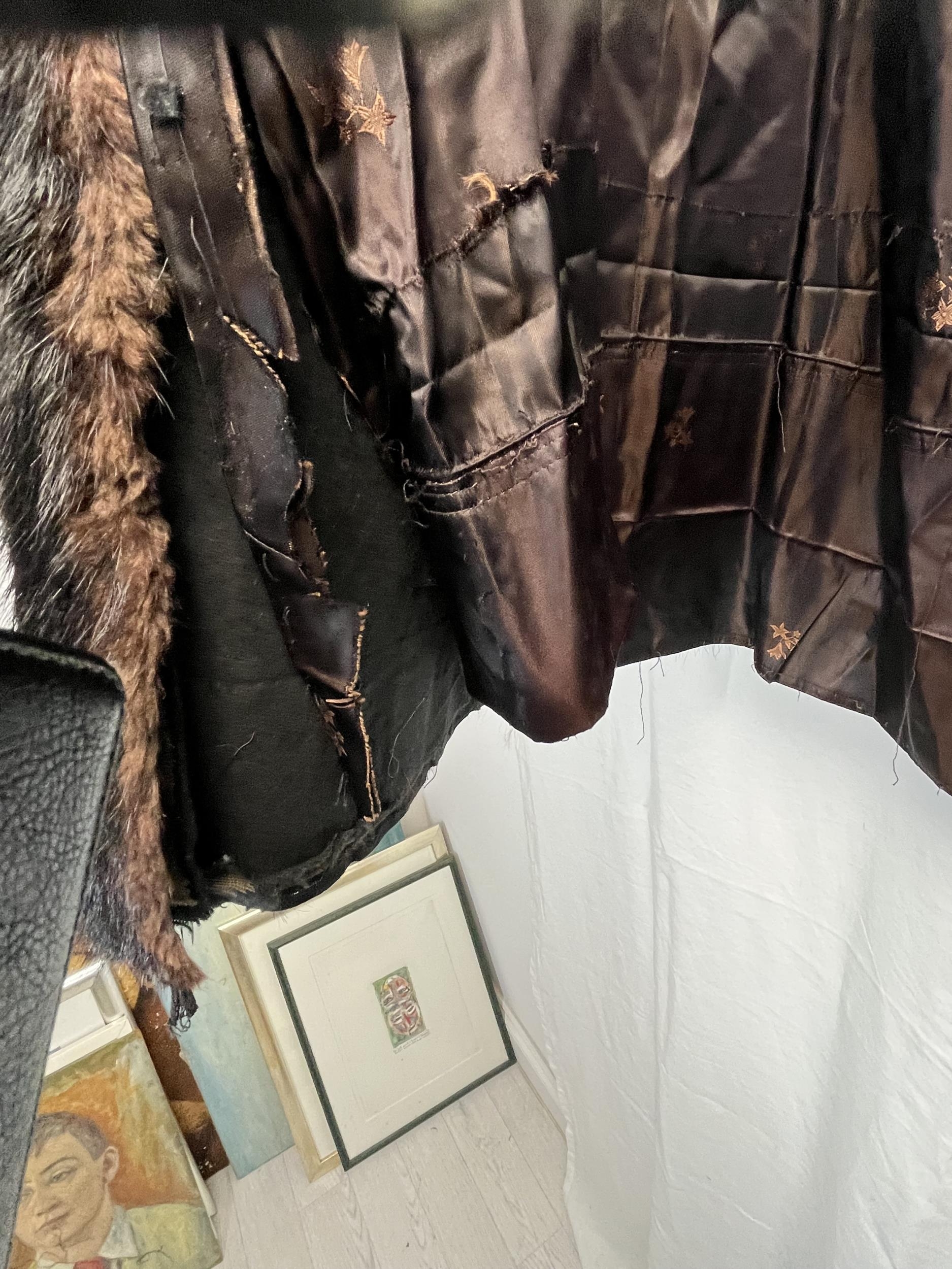 Three vintage mink and fur coats, sizes from left to right H.110 inside arm 32cm. H.120 inside arm - Image 8 of 9