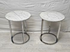 Side or lamp tables, a pair of contemporary "Frank" by B&B Italia H.48 W.39cm.