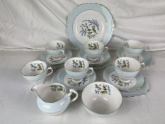 A vintage hand decorated Colclough tea service. Qnty 19 pieces.