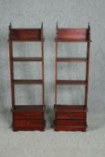 A pair of 19th century style open bookcases. H.110 W.36 D.15cm. (each)