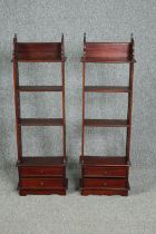 A pair of 19th century style open bookcases. H.110 W.36 D.15cm. (each)