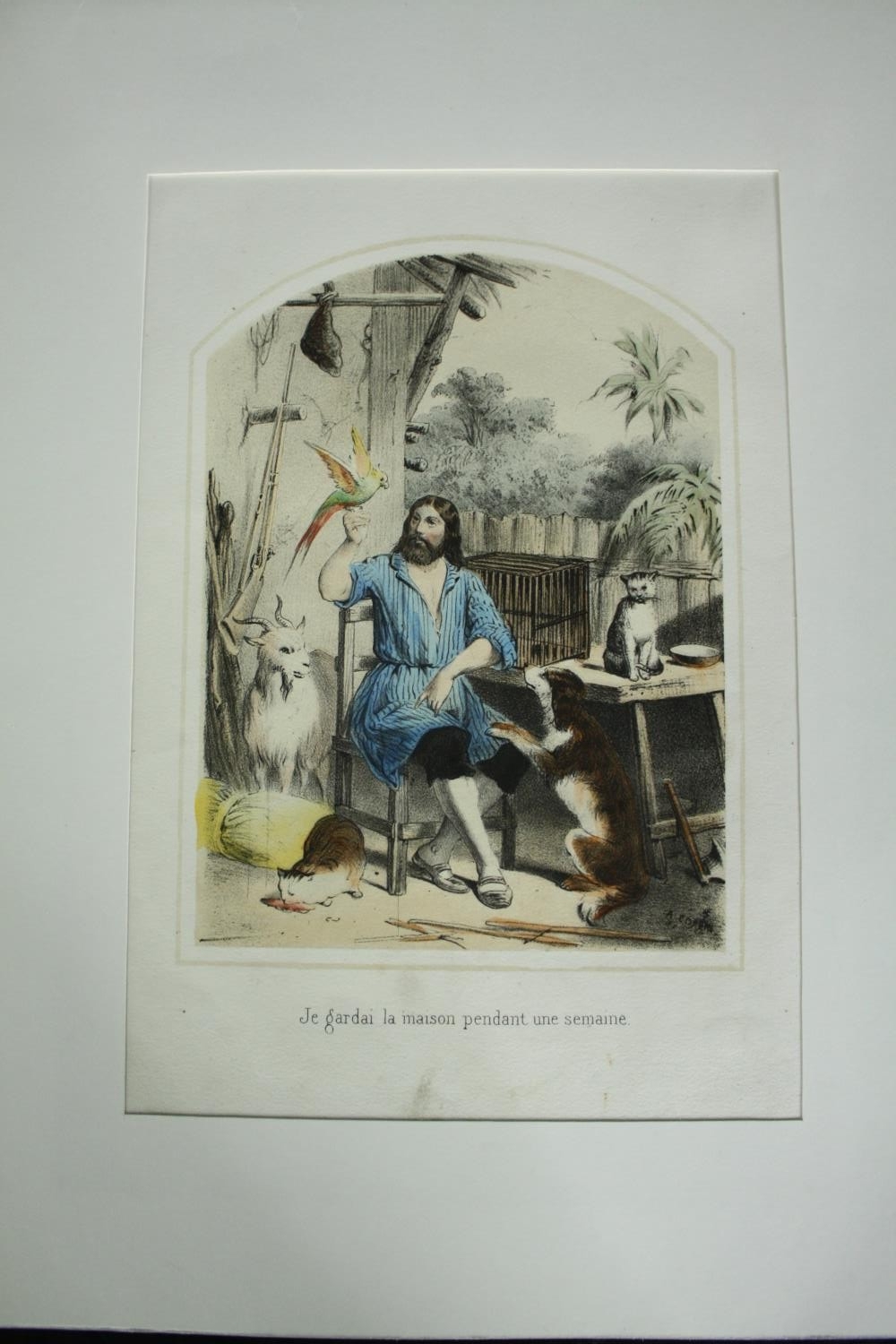 A pair of hand coloured engravings; religeous subjects, unframed. H.32 W.25cm. (each) - Image 2 of 5