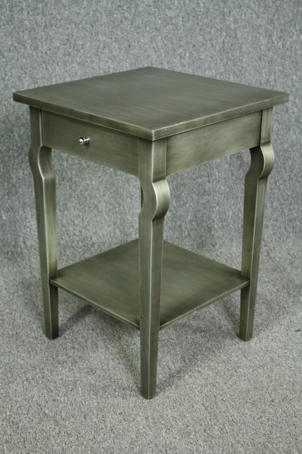 Bedside or lamp tables, a pair contemporary painted. H.66 W.45 D.45cm. (each) - Image 4 of 6