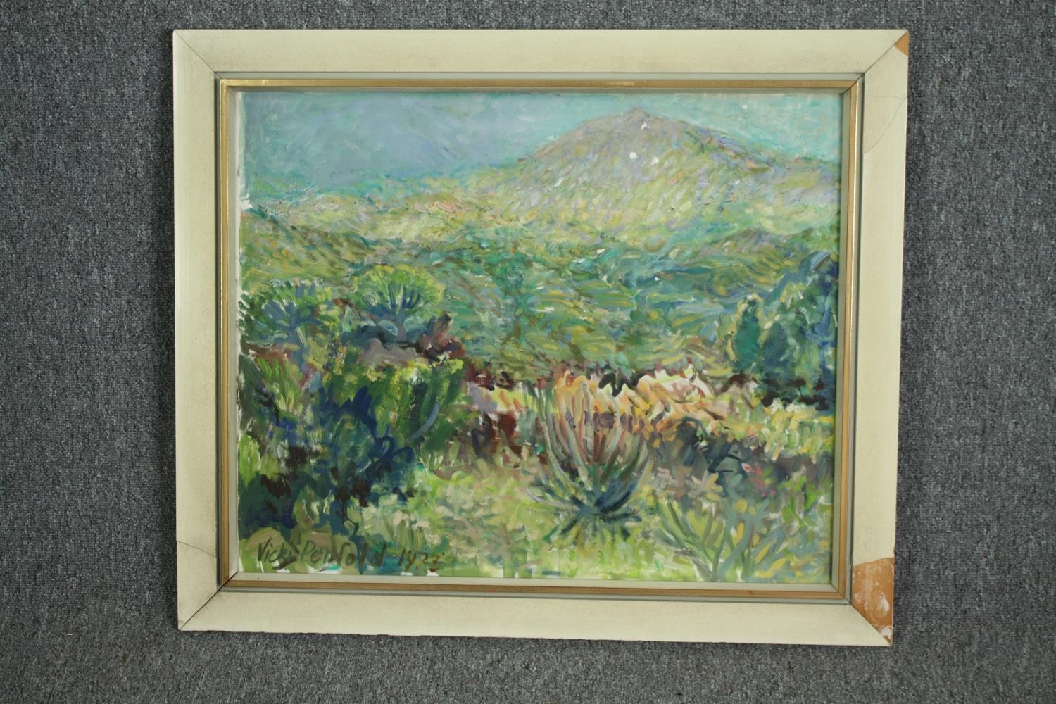 Oil on canvas, mountainous landscape, signed Vicky Penfold. H.70 W.83cm along with a similar - Image 7 of 10