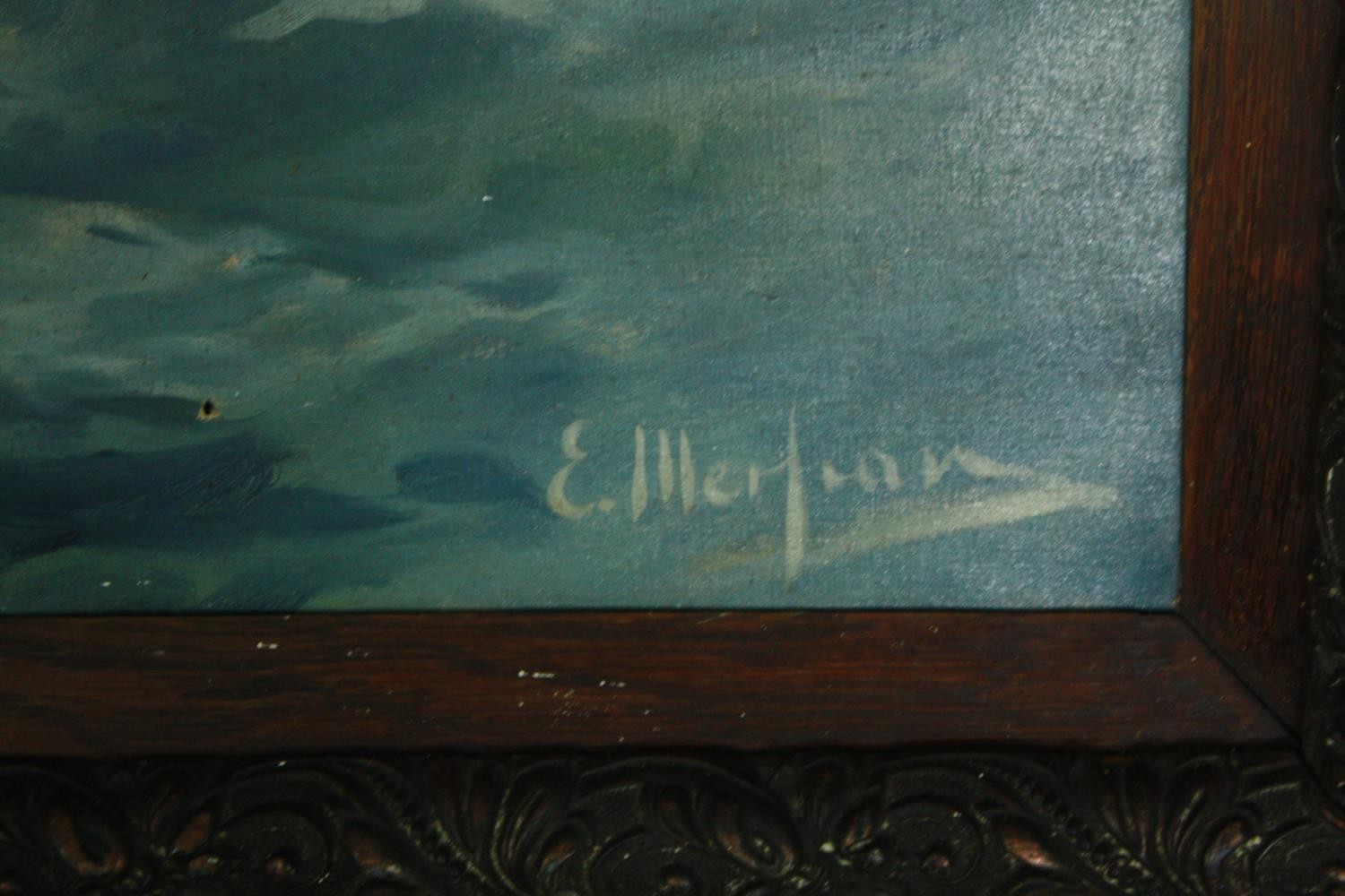 Elieu Meifren y Roig (1859-1940), oil on canvas, seascape, waves, signed. H.88 W.67cm. - Image 3 of 5