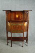 Hall cabinet, late 19th century Glasgow School, mahogany and satinwood flowerhead marquetry