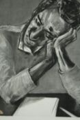 Carlos Sapochnik, On the (Im)possibility of writing, charcoal portrait study. H.101 W.78cm.