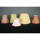 A miscellaneous collection of lamp shades. H.34 Dia.54cm. (Largest).