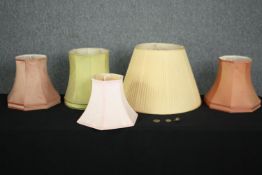 A miscellaneous collection of lamp shades. H.34 Dia.54cm. (Largest).