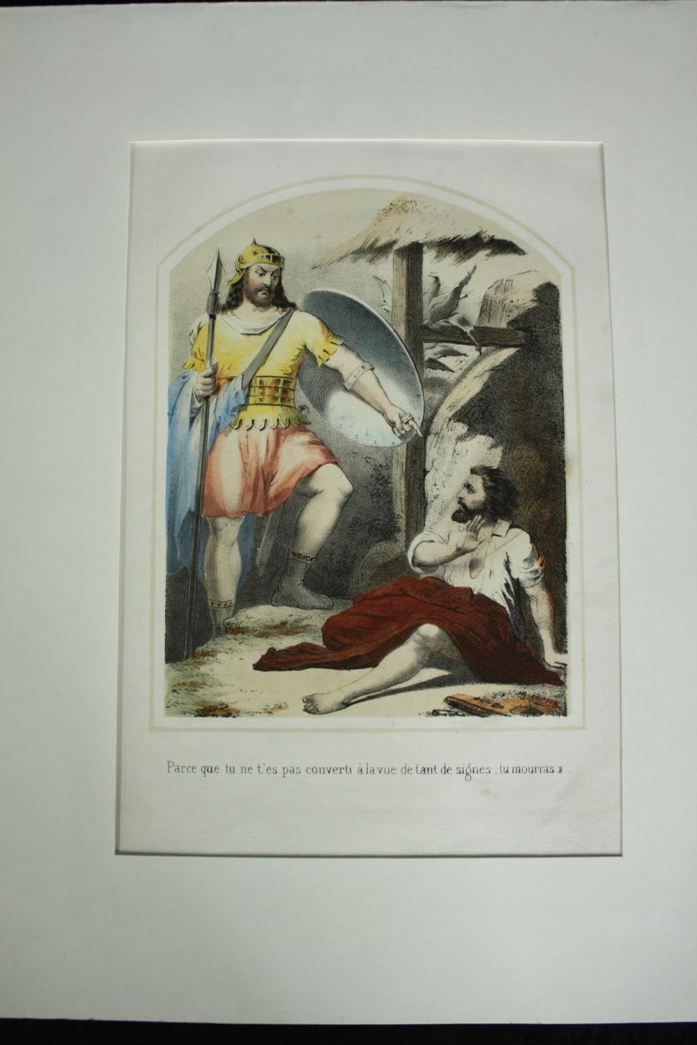 A pair of hand coloured engravings; religeous subjects, unframed. H.32 W.25cm. (each) - Image 3 of 5