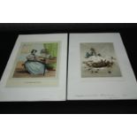 Two 19th century French hand coloured engravings. H.51 W.33cm. (each)