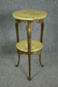 Urn or plant stand, vintage onyx and brass. H.75 Dia.38cm.