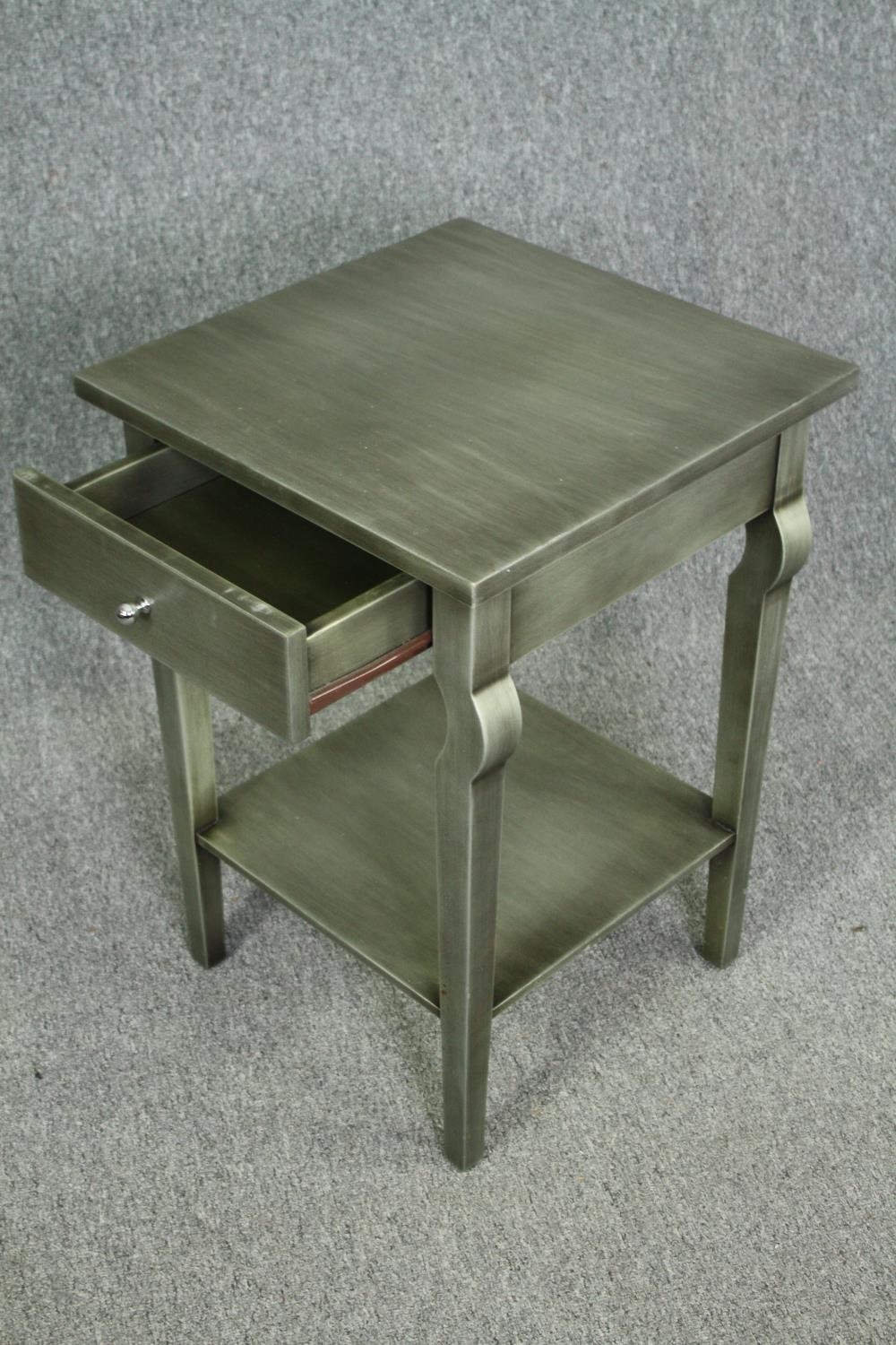 Bedside or lamp tables, a pair contemporary painted. H.66 W.45 D.45cm. (each) - Image 5 of 6