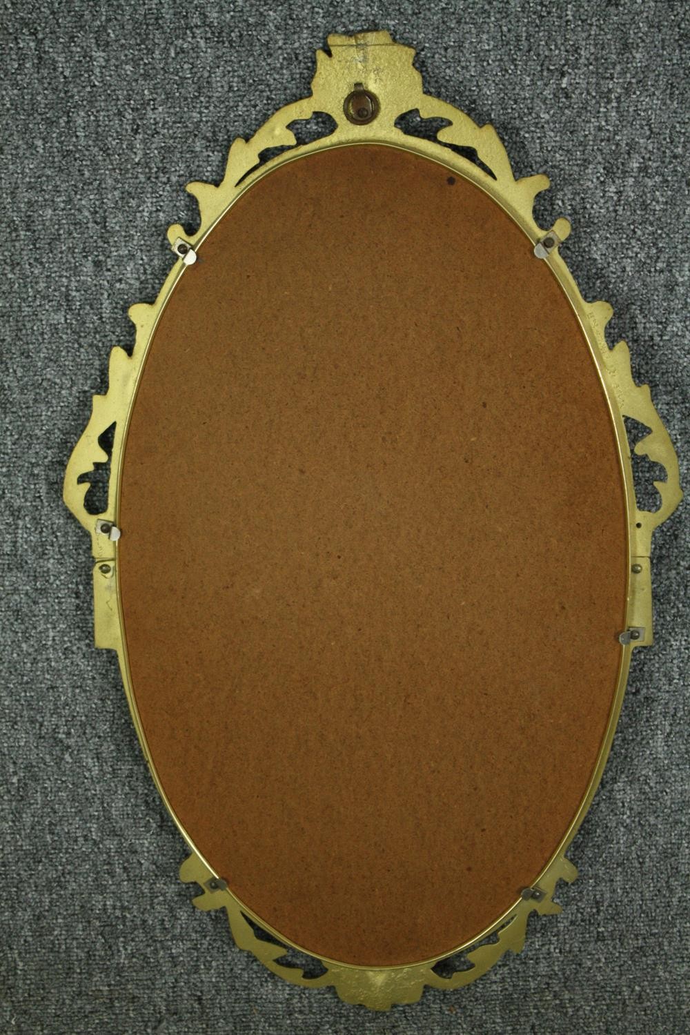 Wall mirror, mid century antique style brass framed. H.66 W.40cm. - Image 5 of 5