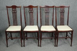 Side chairs, a set of four late 19th century mahogany.