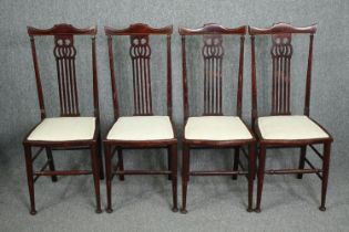 Side chairs, a set of four late 19th century mahogany.