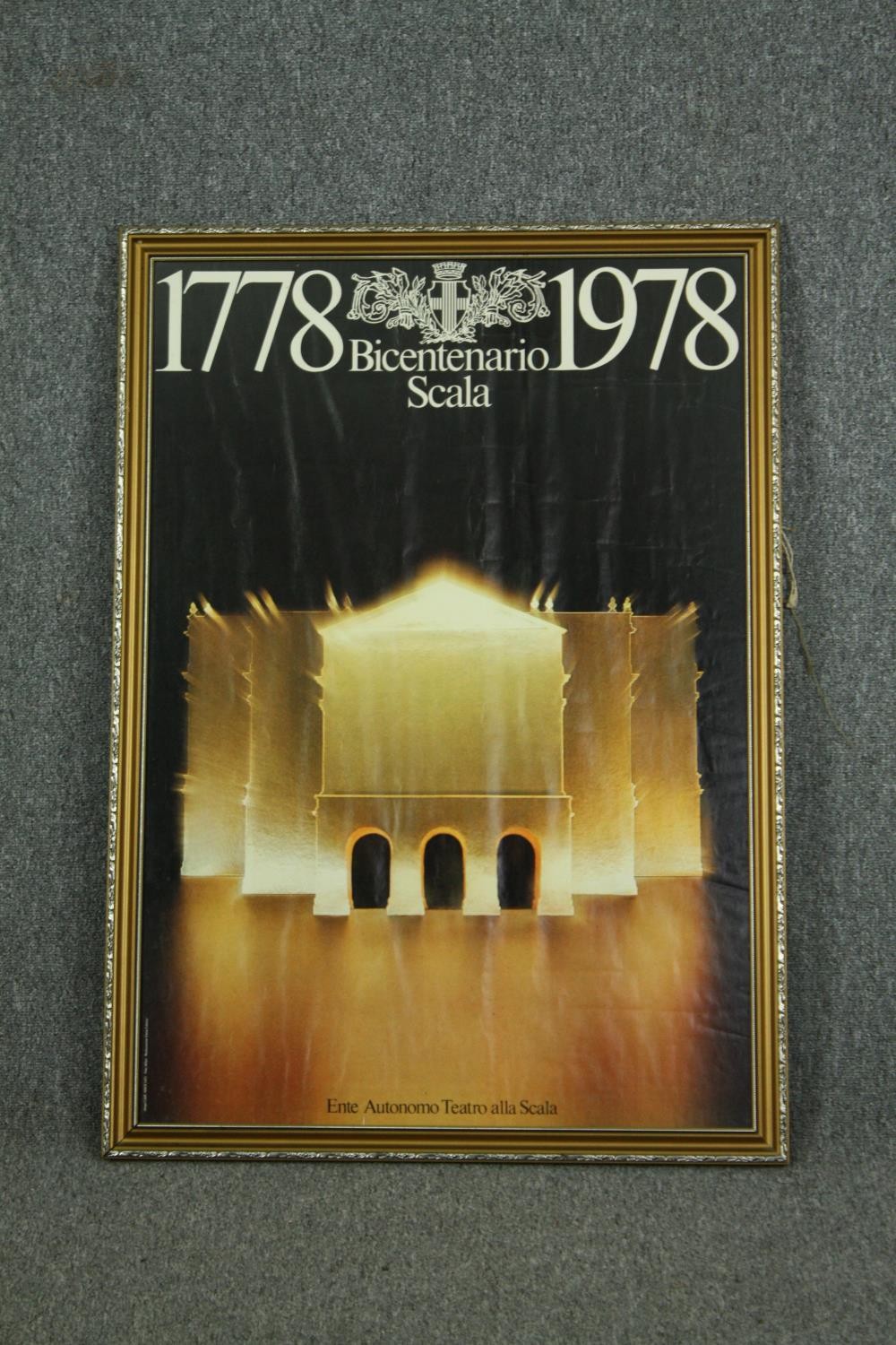 A framed bicentenary Scala poster and a Theatre du Plaza poster. (Cracked glass). H.105 W.74cm. - Image 3 of 7