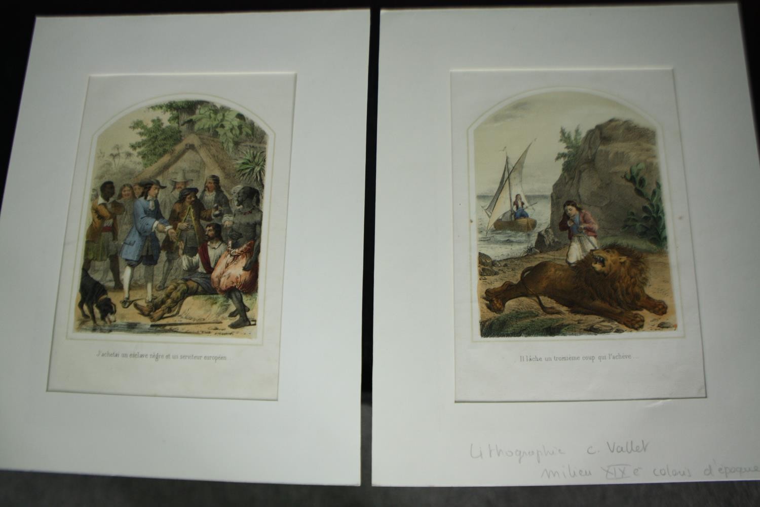 A set of six 19th century hand coloured engravings; French colonial subjects. H.32 W.25cm. (each) - Image 4 of 10