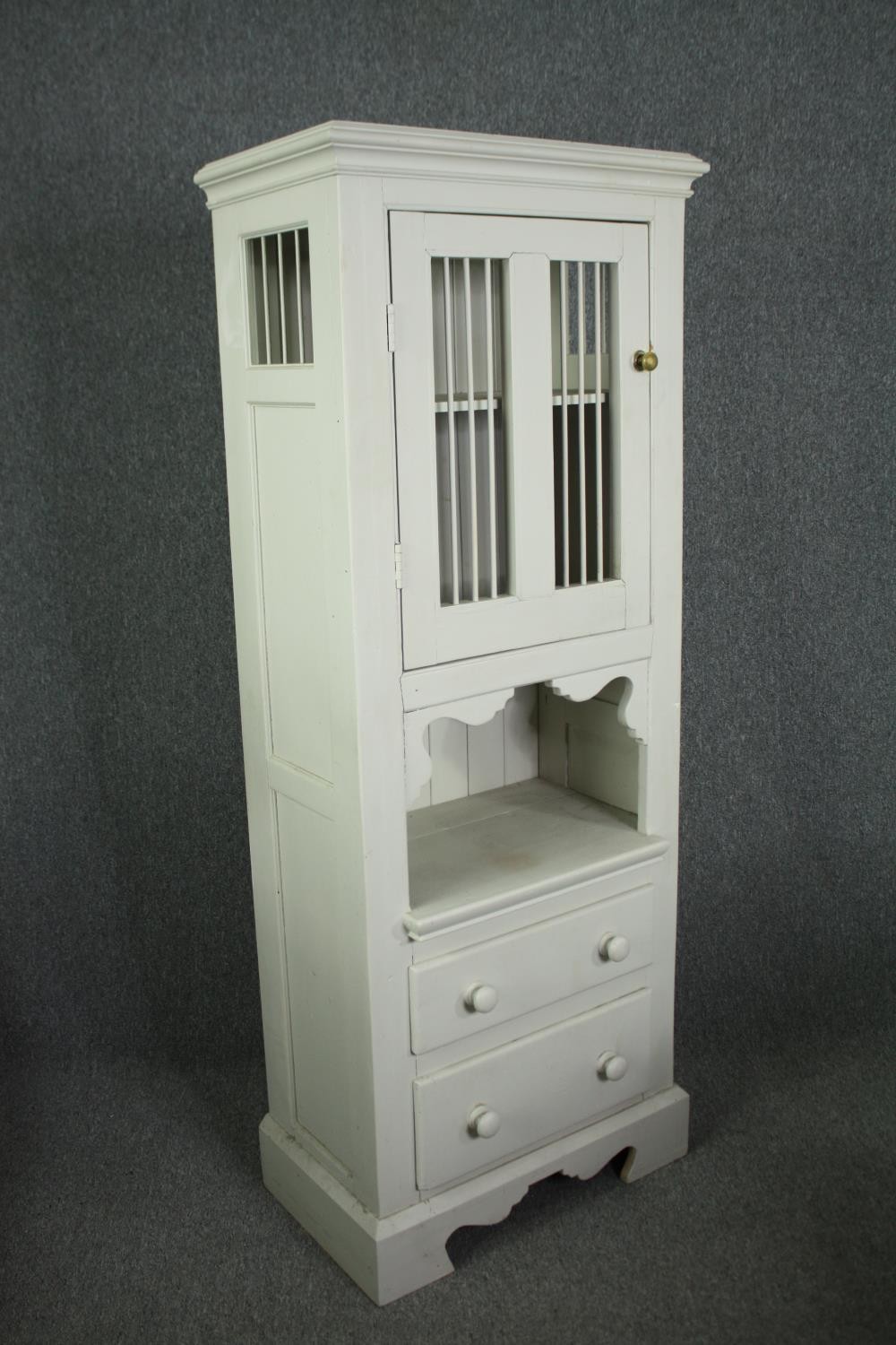 Kitchen cabinet, 19th century style full height painted. H.182 W.67 D.41cm. - Image 3 of 6