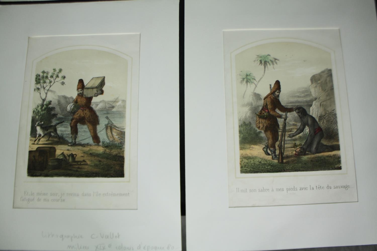 A set of six 19th century hand coloured engravings; French colonial subjects. H.32 W.25cm. (each) - Image 2 of 10