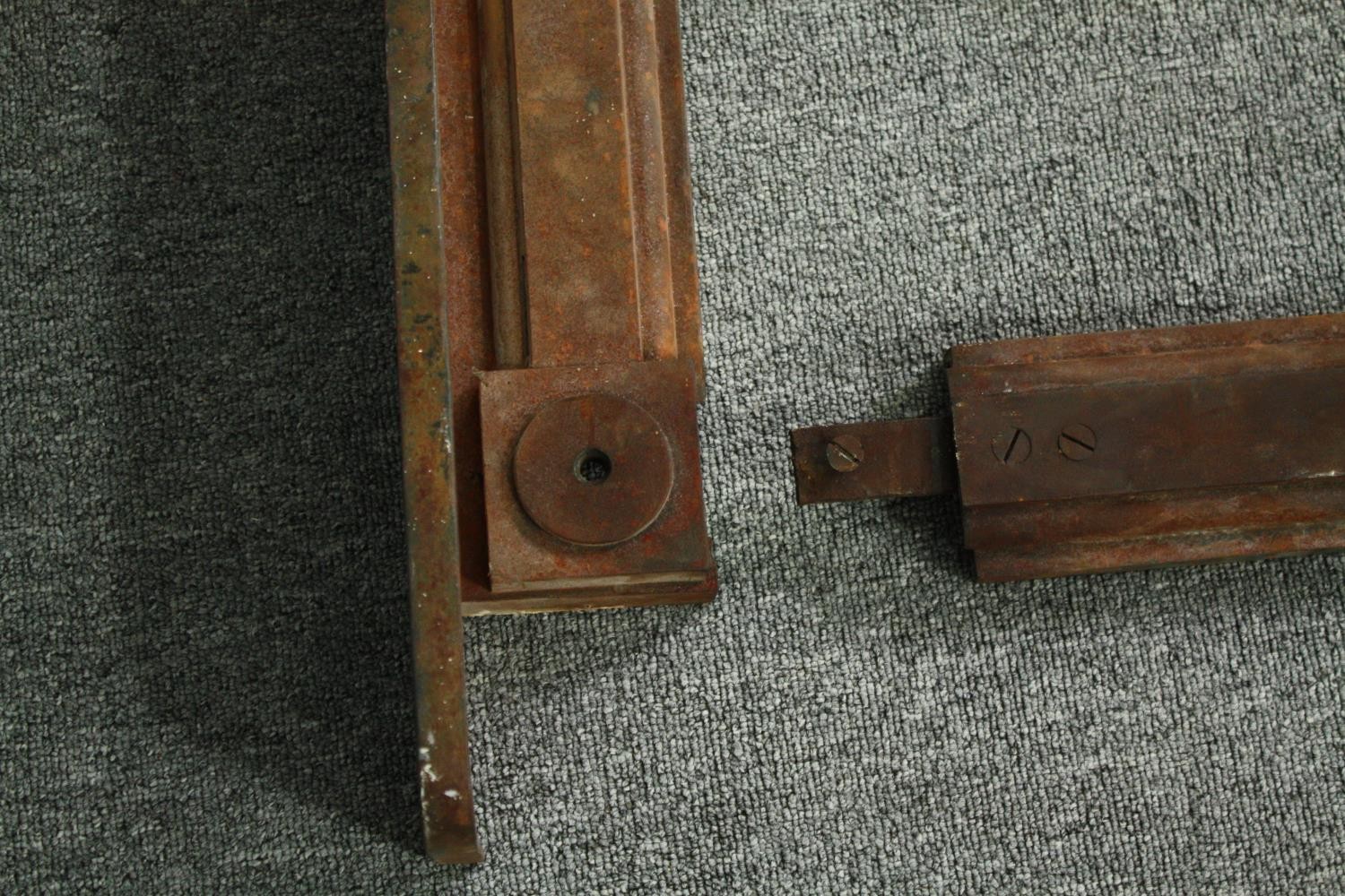 Fire surround, Georgian cast iron in three sections. H.124 W.130 D.15cm. - Image 4 of 8