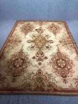 Carpet, mid century vintage with Persian motifs. L.293 W.200cm.