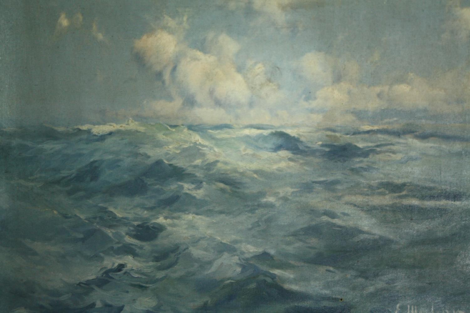 Elieu Meifren y Roig (1859-1940), oil on canvas, seascape, waves, signed. H.88 W.67cm.