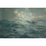 Elieu Meifren y Roig (1859-1940), oil on canvas, seascape, waves, signed. H.88 W.67cm.