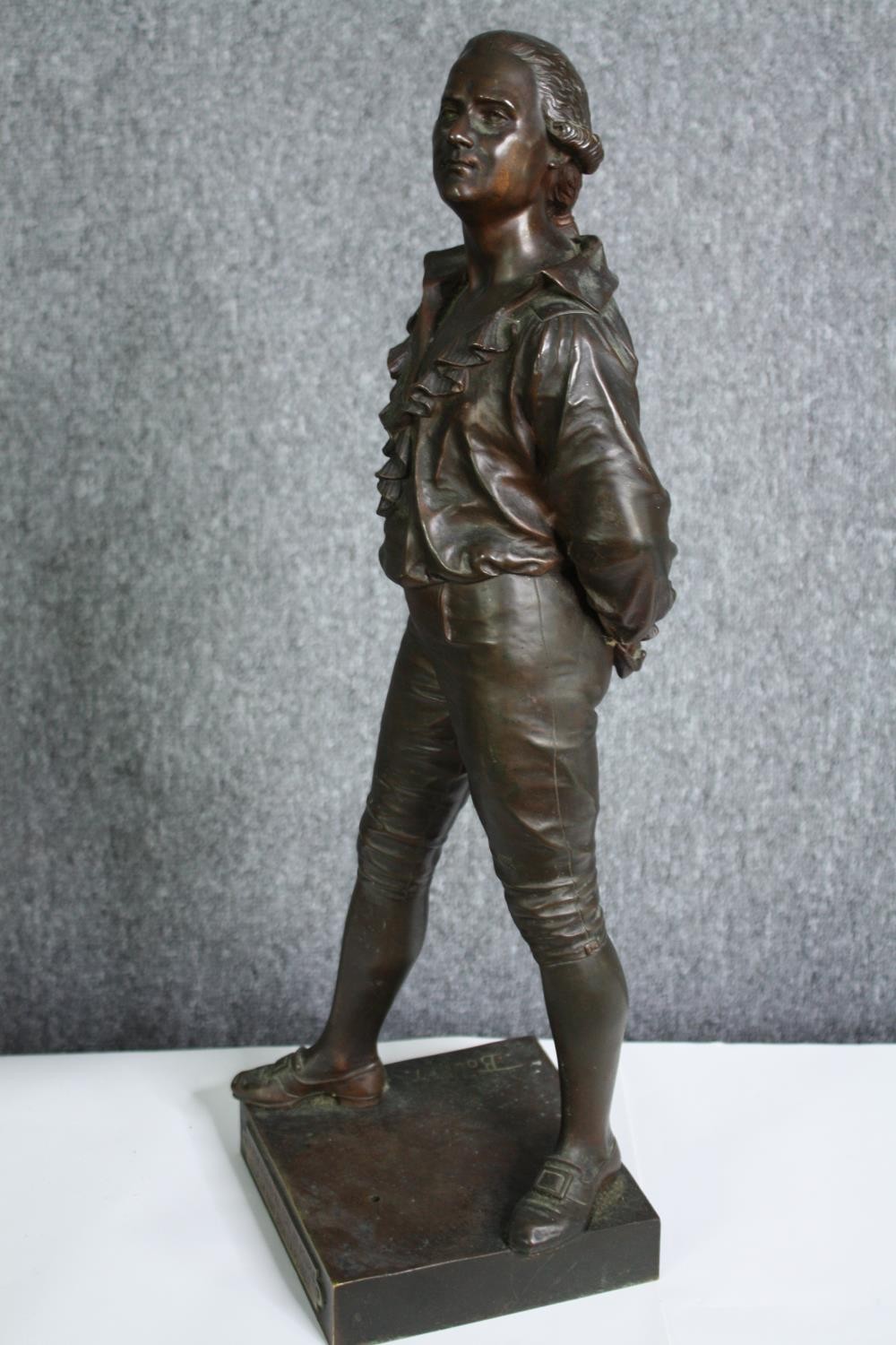 After Eutrope Bouret (1833-1906), a C.1900 patinated bronze figure of a prisoner. H.56cm. - Image 3 of 8