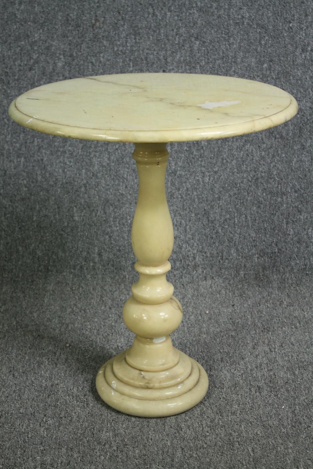A marble pedestal lamp table. H.83 Dia.45cm. - Image 3 of 5
