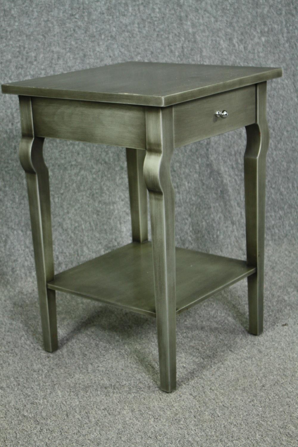 Bedside or lamp tables, a pair contemporary painted. H.66 W.45 D.45cm. (each) - Image 3 of 6