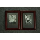 A pair of framed and glazed photographs of sailing interest. H.38 W.29cm. (Each)