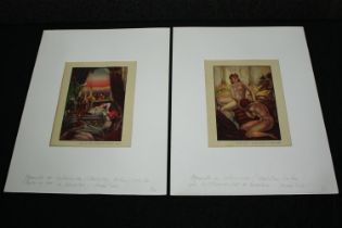 A pair of Art Deco prints; erotica. H.33 W.36cm. (each)