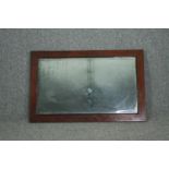 Wall mirror, vintage mahogany framed with bevelled plate. H.64 W.100cm.