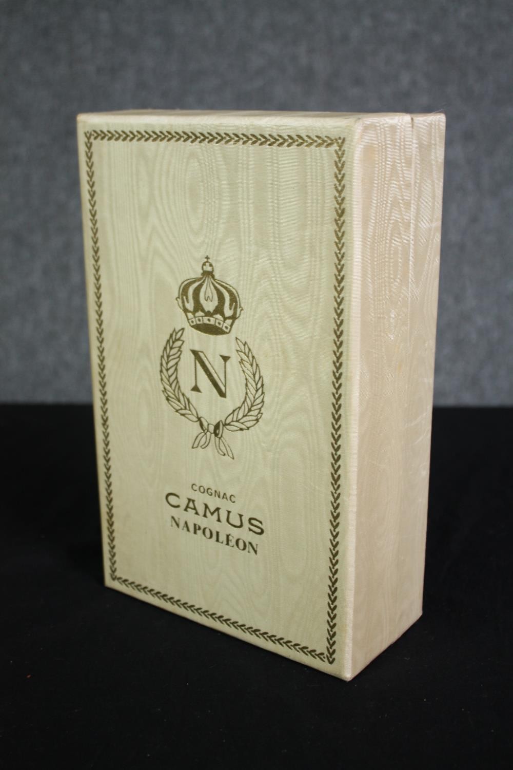 A boxed porcelain flask by Limoges containing Camus Cognac Napoleon brandy. H.25 W.16 D.8cm. - Image 3 of 8