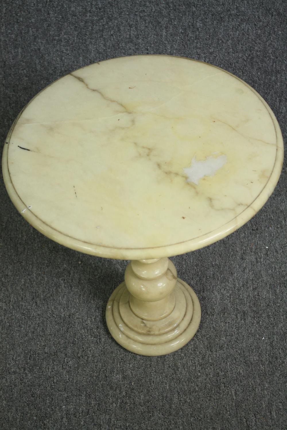 A marble pedestal lamp table. H.83 Dia.45cm. - Image 2 of 5