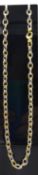 A vintage 18ct gold white and yellow gold alternating elliptical link chain necklace. Fastens with a