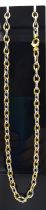 A vintage 18ct gold white and yellow gold alternating elliptical link chain necklace. Fastens with a