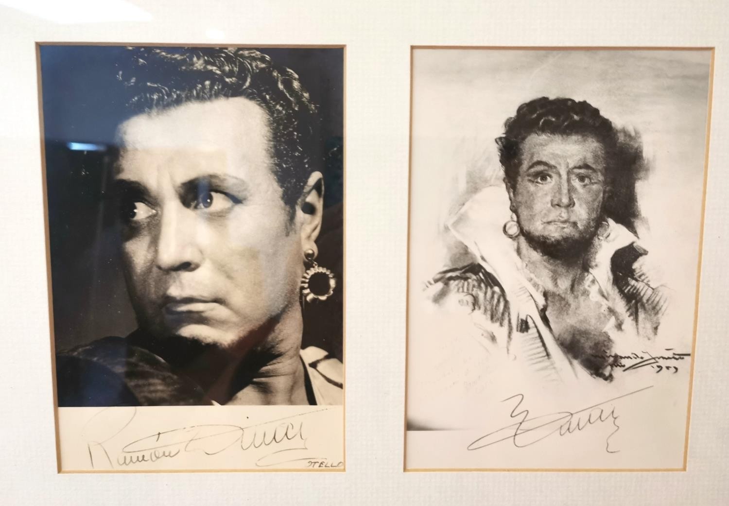 Four 1950's framed and glazed signed black and white photographs of actors, one paired up with a - Image 7 of 22