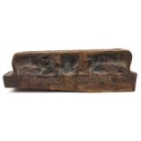 A 19th century decorative Italian wood carving possibly a small lintel or Sicilian cart fragment.