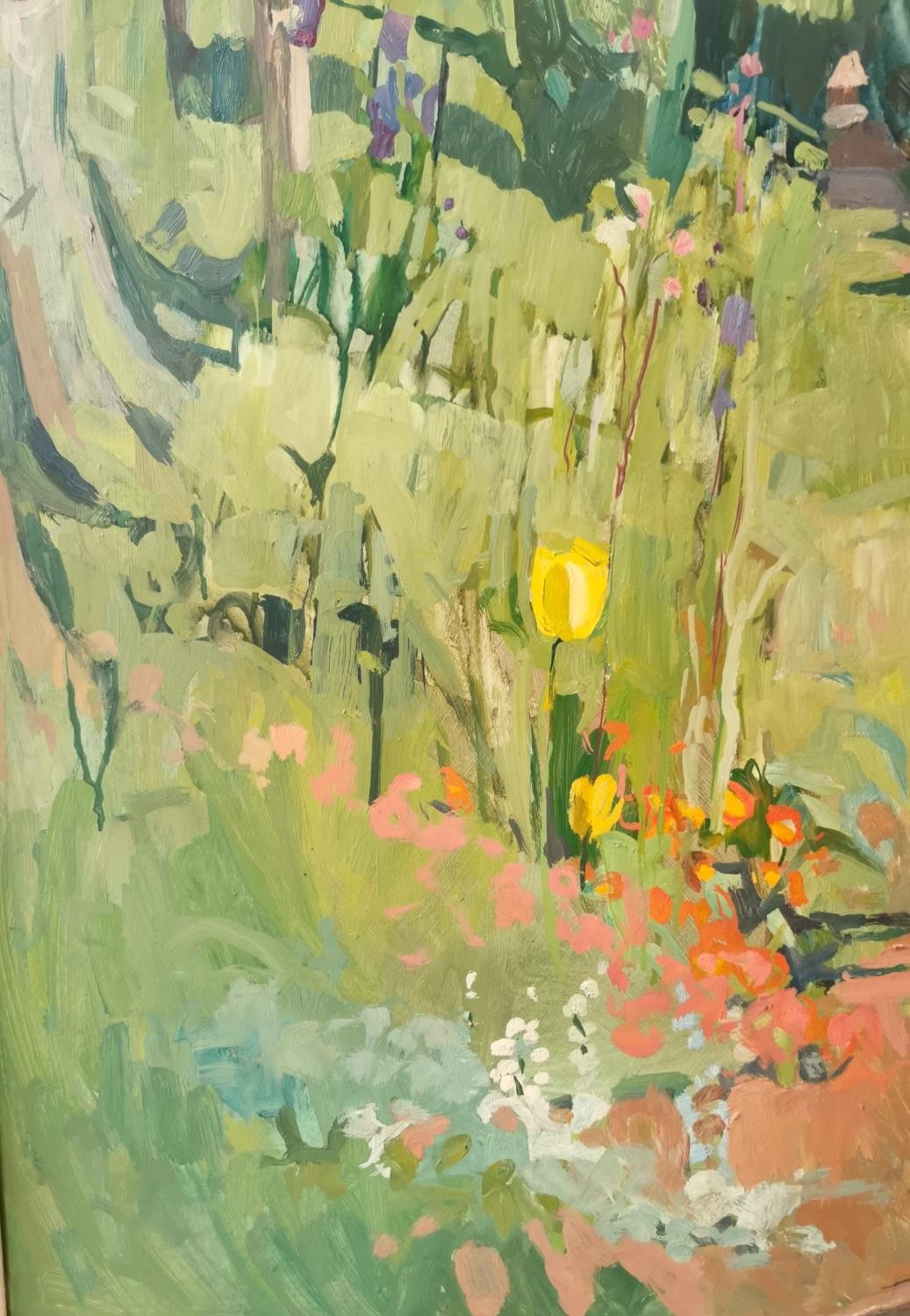 Susan Ryder, British, (1944-), oil on board of country garden, signed and dated. H.137 W.106cm. - Image 4 of 11