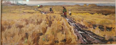 Ivan Petrovitch Selishev, Russian, (1928 - 2011), Summer Harvest, oil on board, signed. Framed and